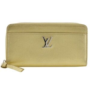 Louis Vuitton Zippy Lock Me long wallet grained calf leather gold zipper